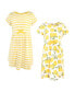 ფოტო #1 პროდუქტის Little Girls Organic Cotton Short-Sleeve Dresses 2pk, Leopard