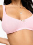 Фото #5 товара ASOS DESIGN Ashley 2 pack rib crop bra with rose trim in pink & white