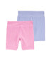 Фото #1 товара Kid 2-Pack High Rise Ribbed Bike Shorts 10