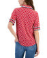 ფოტო #2 პროდუქტის Women's Circle-Link Short-Sleeve Polo Top