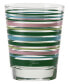 Фото #2 товара Tropical Stripes 15-Ounce Tapered Double Old Fashioned (DOF) Glass, Set of 4