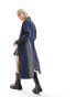 Фото #3 товара COLLUSION denim maxi washed trench in blue