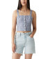 ფოტო #1 პროდუქტის Women's Lottie Floral-Print Crop Square-Neck Top