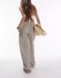 Topshop low slung textured stripe trouser in stone