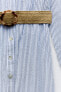 Фото #7 товара Платье-рубашка в полоску с поясом ZARA
