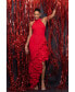 ფოტო #9 პროდუქტის Women's Ruffled Asymmetric-Hem Dress