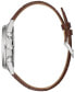 ფოტო #2 პროდუქტის Men's Chronograph High Precision Brown Leather Strap Watch 42mm