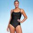 Фото #2 товара Women's Full Coverage Shirred Front One Piece Swimsuit - Kona Sol Black L