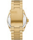 ფოტო #3 პროდუქტის Men's Ms9 Three-Hand Date Gold-Tone Stainless Steel Bracelet Watch 44mm and Necklace Set