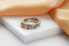 Playful gold-plated ring with colored zircons RI116YRBW