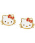 ფოტო #3 პროდუქტის Hello Kitty Enamel Stud Earrings in 10k Gold
