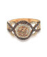 ფოტო #2 პროდუქტის Suzy Levian Sterling Silver Cubic Zirconia Braided Halo Brown Bridal Engagement Ring