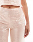 Фото #5 товара Kaiia sequin wide leg trousers co-ord in pale pink