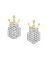 ფოტო #3 პროდუქტის Men's Diamond Crown Cluster Stud Earrings (1/4 ct. t.w.) in 10k Gold