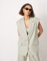 ASOS EDITION longline waistcoat co-ord in dusky green