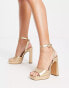 Pimkie buckle detail high heeled sandals in Gold