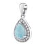 Фото #2 товара BRISA Sterling Silver Pendant with Genuine Larimar and Brilliance Zirconia JJJ1141PLR