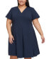 Plus Size V-Neck Fit & Flare Dress