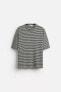 STRIPED COTTON - LINEN T-SHIRT