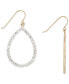 Crystal Pavé Open Teardrop Drop Earrings in 10k Gold