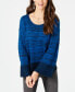 Фото #1 товара Style & Co Women's Boxy Eyelash Cuff Sweater Ribbed trim Blue Black S
