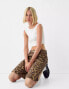 Фото #3 товара Bershka baggy longline shorts in leopard print