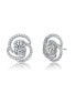 Фото #1 товара White Gold Plated with Cubic Zirconia Solitaire Love Knot Swirl Stud Earrings