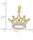 ფოტო #4 პროდუქტის Majestic Crown Charm Pendant in 14K Gold with Rhodium Plating