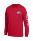 Фото #3 товара Men's Scarlet Ohio State Buckeyes Team Stack 3-Hit Long Sleeve T-shirt