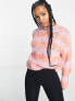 Фото #1 товара Pimkie ombre textured pointelle jumper in pink and orange stripe