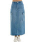 Juniors' Denim Cargo Maxi Skirt