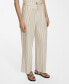 Фото #1 товара Women's Striped Linen-Blend Pants