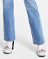 ფოტო #7 პროდუქტის Women's Embellished-Chain Straight-Leg Denim Jeans
