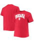 Фото #2 товара Men's Crimson Indiana Hoosiers Big and Tall Arch Over Wordmark T-shirt