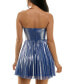 Juniors' Sweetheart-Neck Shimmery Fit & Flare Dress