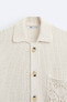 Фото #9 товара Рубашка из рельефной ткани с кружевом кроше ZARA