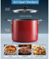 Фото #2 товара Professional 10.5-QT Nonstick Deep Cooking Pot Stockpot with Glass Lid, Marble Red