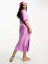 Фото #2 товара Pieces v neck maxi t-shirt dress in pink