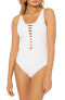 Фото #2 товара Bleu By Rod Beattie 281557 Women's Twister One-Piece Swimsuit, Size 12 - White