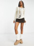 COLLUSION knitted jumper with open stitch detail in ivory