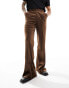 Фото #1 товара ASOS DESIGN flare suit trouser in brown suedette