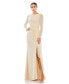 ფოტო #2 პროდუქტის Women's Ieena Sequined Ruched Long Sleeve Boat Neck Gown