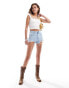 Фото #1 товара Cotton On cheeky denim shorts in bleached wash blue