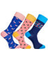 ფოტო #1 პროდუქტის Men's Hawaii Novelty Luxury Crew Socks Bundle Fun Colorful with Seamless Toe Design, Pack of 3