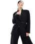 Фото #2 товара Edited belted tailored blazer in black