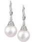 ფოტო #3 პროდუქტის Windsor Cultured Freshwater Pearl (11mm) Drop Earrings in Sterling Silver