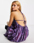 Violet Romance tiered halter neck midi dress in tie dye