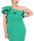 Plus Size Ruffled One-Shoulder Dress