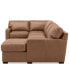 Фото #8 товара Radley 136" 4-Pc. Leather Square Corner Modular Chaise Sectional, Created for Macy's