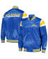 Фото #1 товара Men's Powder Blue Los Angeles Chargers Satin Full-Snap Varsity Jacket